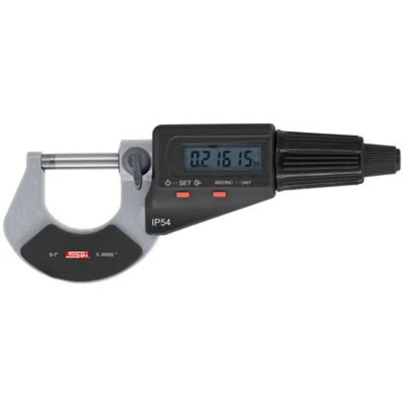 SPI 0-4in /0-100mm .00005in/.001mm 4 Piece Digital Micrometer Set