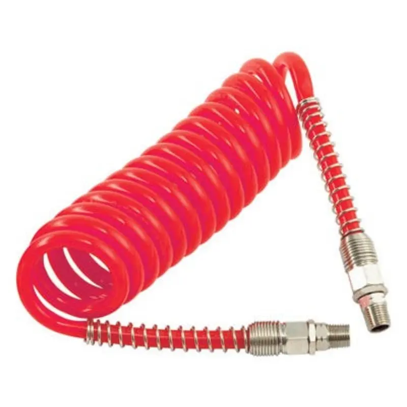PCL Polyurethane Coiled Air Hose Assemblies - Red  | MSC Industrial Supply Co.
