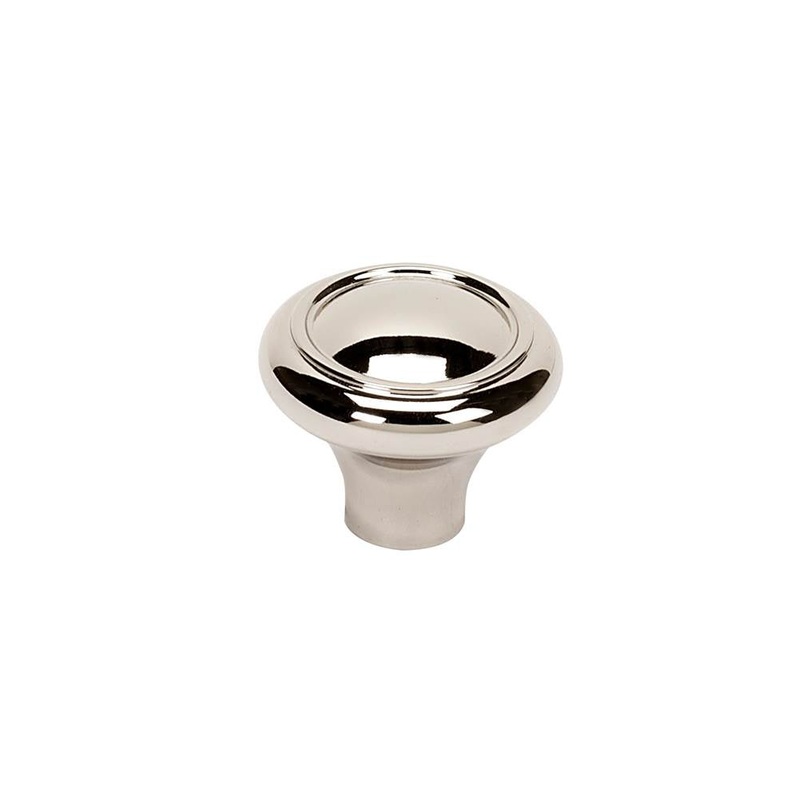 Creations CLASSIC Series A1561-PN Cabinet Knob, 1-1/4 in L, Round, 1-1/8 in Projection, Brass, Polished Nickel