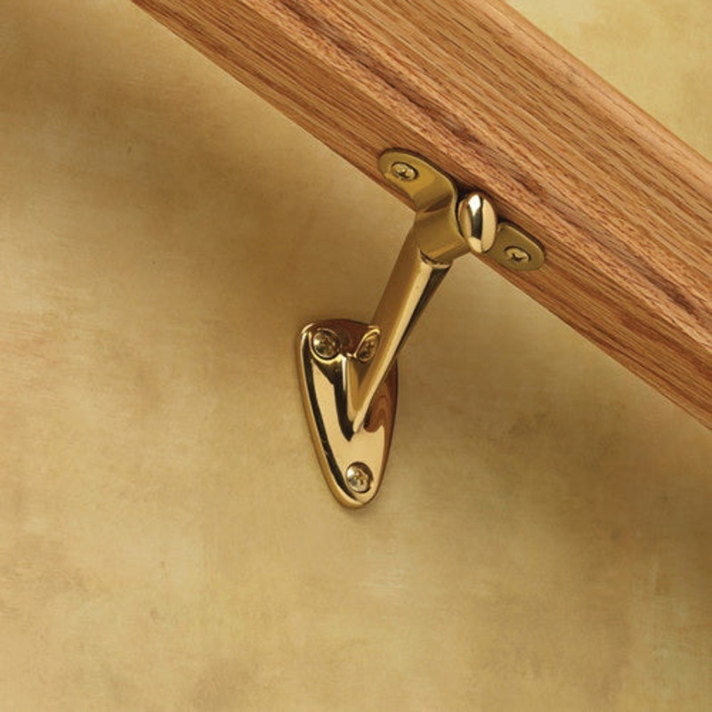 HARDWARE ESSENTIALS 851538 Handrail Bracket, Steel, Antique Brass