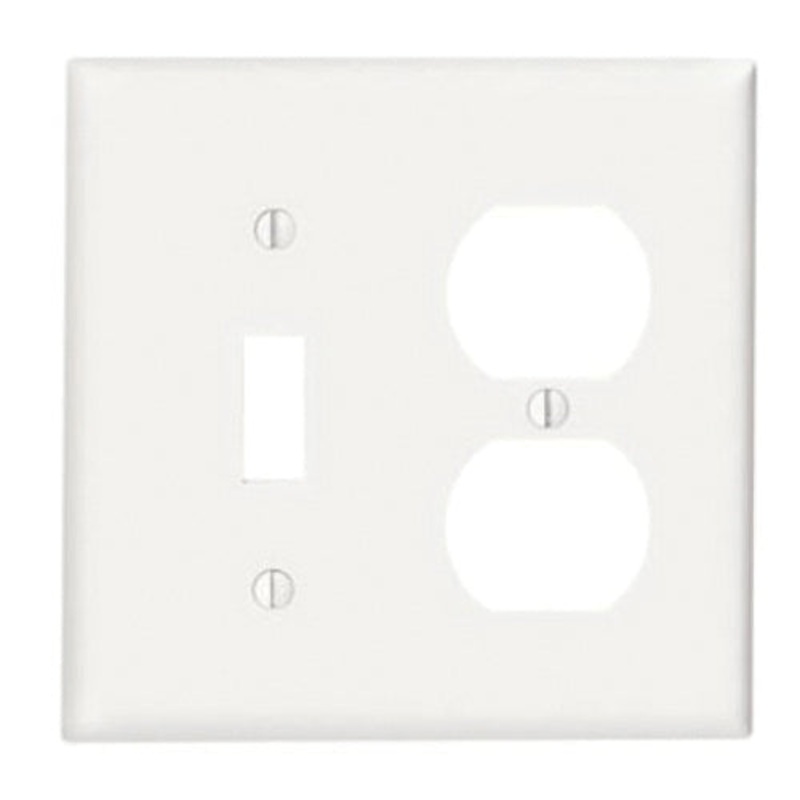 Leviton 88005 Combination Wallplate, 4-1/2 in L, 4.56 in W, Rectangular, Horizontal, Vertical Orientation, 2 -Gang