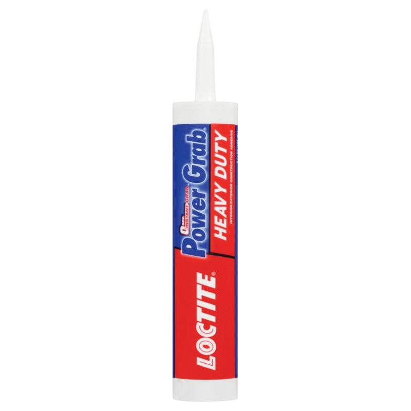 LOCTITE Power Grab 2032666 Heavy-Duty Construction Adhesive, Paste, White, Acrylic, 7 days Curing, 9 fl-oz