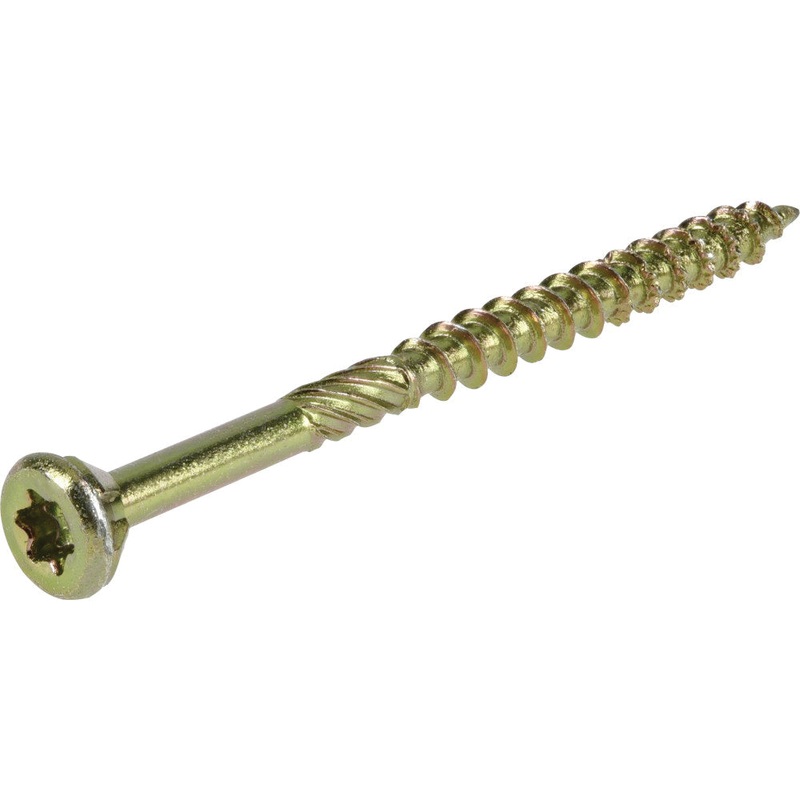 PowerPro 48591 Premium Interior Wood Screw, Coarse, Serrated Thread, Star Drive, Flat Head, 2-1/2 in OAL, Carbon Steel