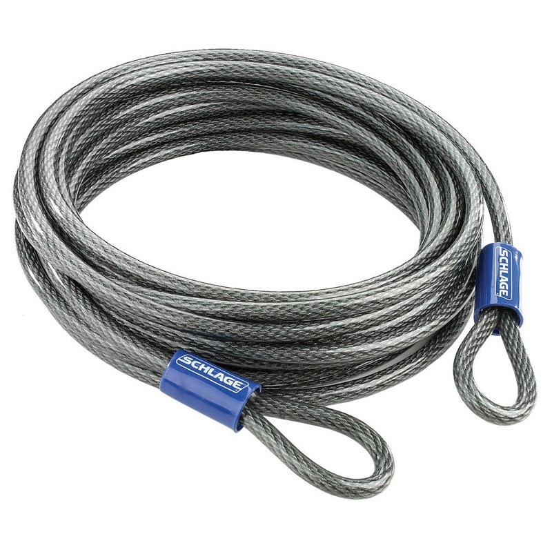 Schlage 999270 Double Loop Cable, 3/8 in Dia Cable, 30 ft L Cable, Steel Cable
